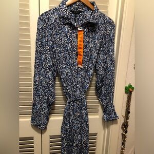 Well Worn Blue and White Abstract Dress